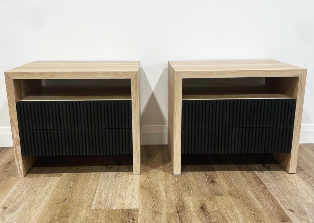 Fluted Nightstand Steel and Timber Custom Designs